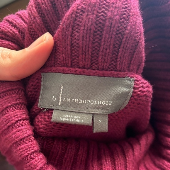 Anthropologie Magenta Italian Wool Polyamide Blend Oversized Turtleneck Sweater - Picture 9 of 9